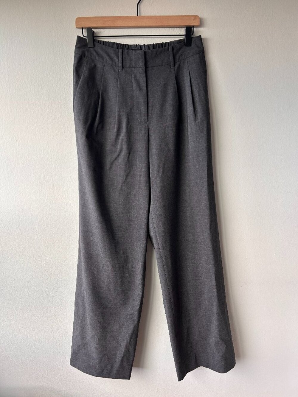 Quince Italian 3D Wool Straight Leg Trousers Gray Virgin Wool Size 6